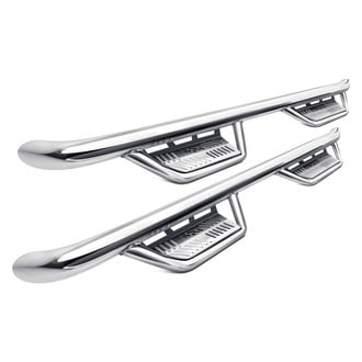 N-Fab® - 3" Podium Cab Length Polished Round Side Steps
