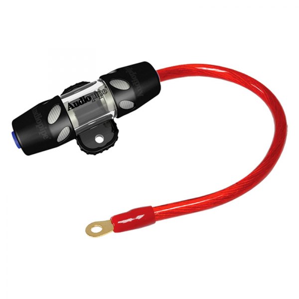 Audiopipe® - Heavy Duty Series 60A AGU Fuse Block (1 x 4 AWG In/Out) with 1' Wire Loop