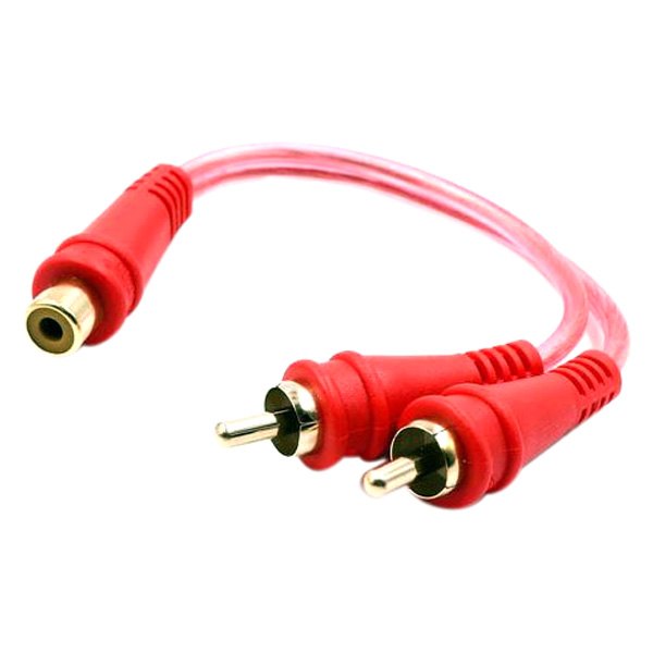 Nippon America® - 1 x Male to 2 x Female RCA Cable Y-Adapter with Clear Flexible Jacket