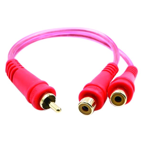 Nippon America® - 1 x Female to 2 x Male RCA Cable Y-Adapter with Clear Flexible Jacket
