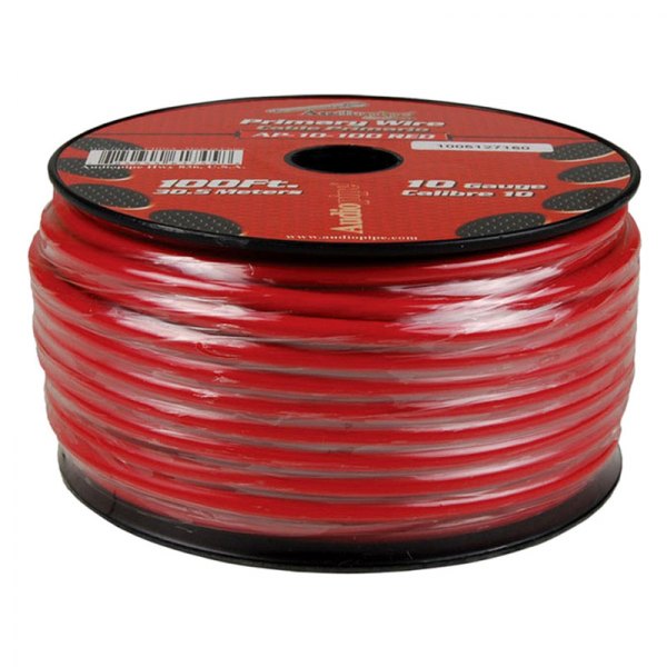 Audiopipe® - 10 AWG Single 100' Red Stranded TWP Primary Wire