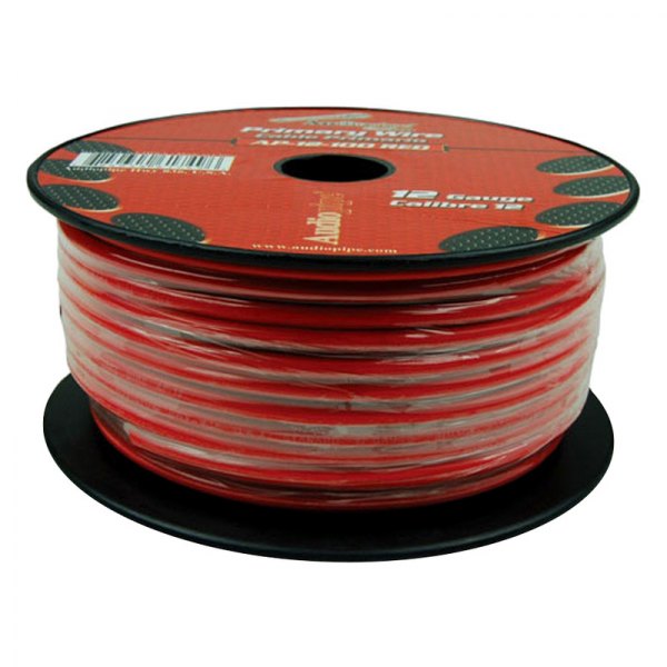 Audiopipe® - 12 AWG Single 500' Red Stranded TWP Primary Wire