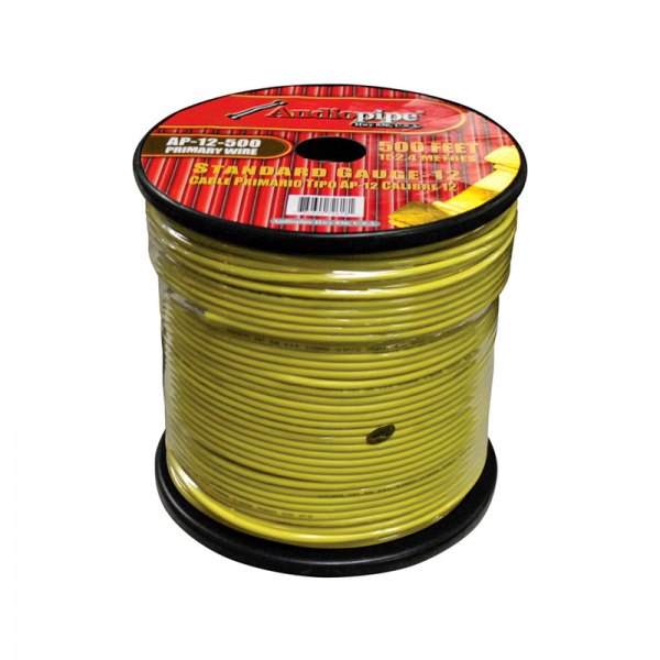 Audiopipe® - 12 AWG Single 500' Yellow Stranded TWP Primary Wire