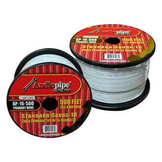 Audiopipe® AP16500WH - 16 AWG Single 500' White Stranded TWP Primary Wire