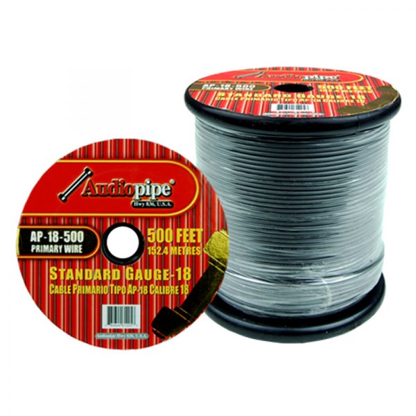 Audiopipe® - 18 AWG Single 500' Gray Stranded TWP Primary Wire