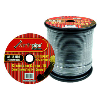 Audiopipe® - 18 AWG Single 500' Gray Stranded TWP Primary Wire