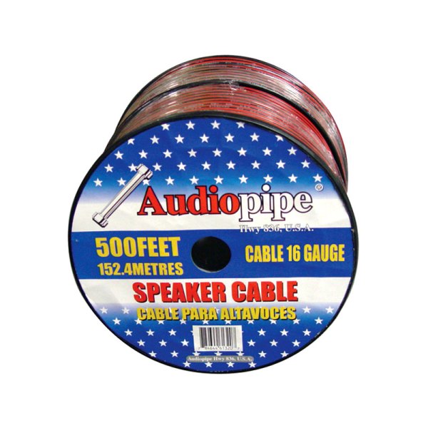 Audiopipe® - 16 AWG 2-Way 1000' Black/Red Stranded GPT Speaker Wire