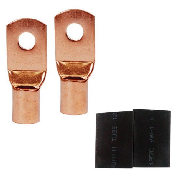 Nippon America® - 1/4" 1/0 Gauge Black Jacket Insulated Copper Ring Terminals