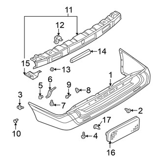 Nissan OE - Rear Bumper - Bumper & Components (From 12/98)