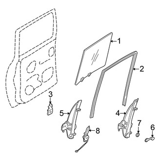 Nissan OE - Rear Door - Glass & Hardware (56.3" Bed Crew Cab)