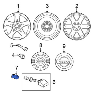 Nissan OE - Tire Pressure Monitoring System (TPMS) Sensor Nut