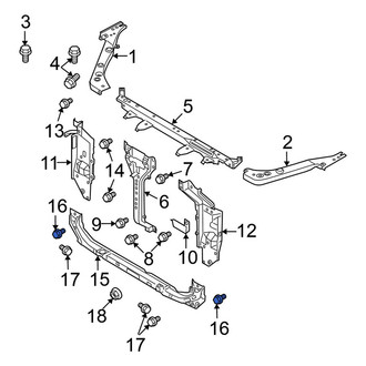 Nissan OE - Upper Radiator Support Tie Bar Bolt