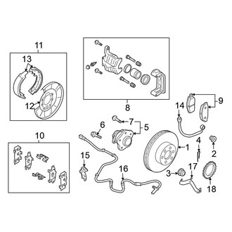 Nissan OE - Rear Suspension - Brake Components (AWD)