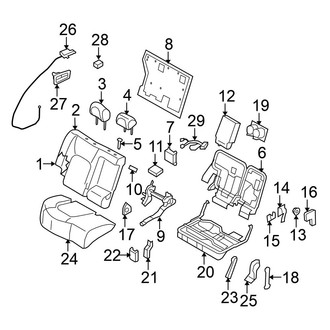 Nissan OE - Seats & Tracks - Rear Seat Components (Right Side)
