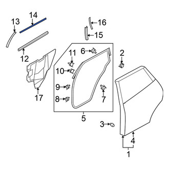 Nissan OE - Rear Left Center Black Out Tape