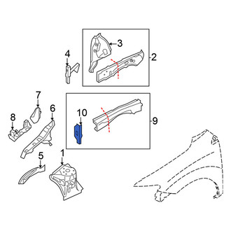 Nissan OE - Front Right Frame Rail End
