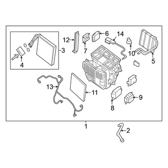 Nissan OE - Air Conditioner & Heater - Evaporator & Heater Components (3.5L)