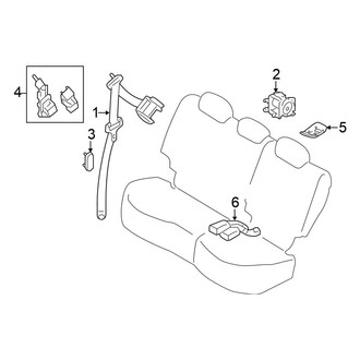Nissan OE - Restraint Systems - Rear Seat Belts (3.5L)