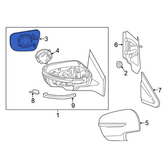 Nissan OE - Front Left Door Mirror Glass