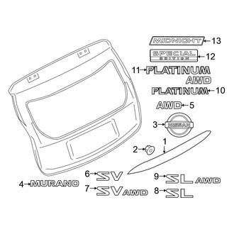 Nissan OE - Lift Gate - Exterior Trim (3.5L)