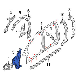 Nissan OE - Right Lower Body A-Pillar Reinforcement