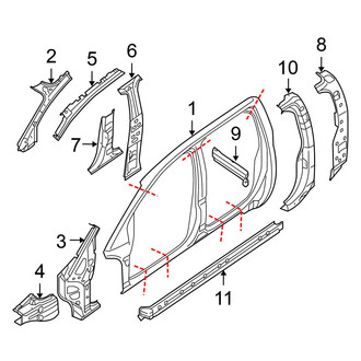 Nissan OE - Cab - Center Pillar (W/O Sunroof), (PRO-4X / S / SL / SV Crew Cab)