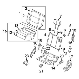 Nissan OE - Seats & Tracks - Rear Seat Components (Left Side)