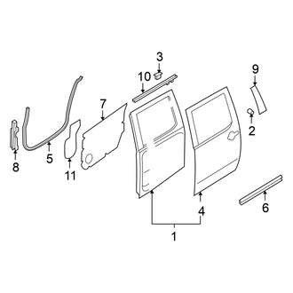 Nissan OE - Rear Door - Door & Components (PRO-4X / S / SL / SV Crew Cab)
