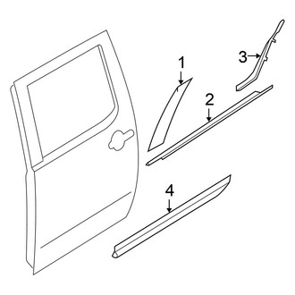 Nissan OE - Rear Door - Exterior Trim (PRO-4X / S / SL / SV Crew Cab)
