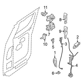 Nissan OE - Rear Door - Lock & Hardware (King Cab), (PRO-4X / S / SV King Cab)