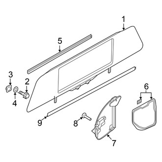 Nissan OE - Back Glass - Glass & Hardware (Moveable Window, Power)