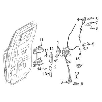 Nissan OE - Rear Door - Lock & Hardware (King Cab), (King Cab)