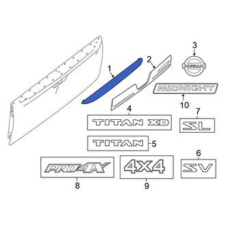 Nissan OE - Rear Upper Tailgate Molding
