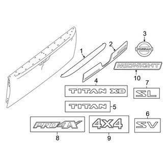 Nissan OE - Pick Up Box - Exterior Trim (Tail Gate)