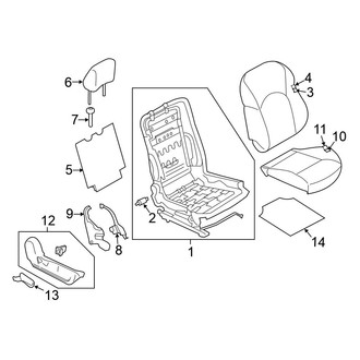 Nissan OE - Seats & Tracks - Passenger Seat Components (W/O Heat, W/O Recaro Seat)