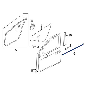 Nissan OE - Front Left Outer Door Belt Molding