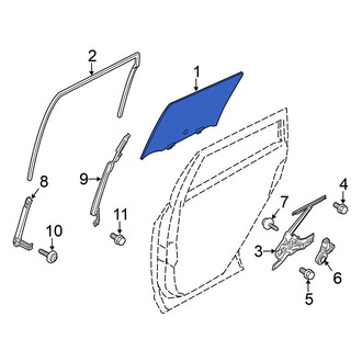 Nissan OE - Rear Left Door Glass