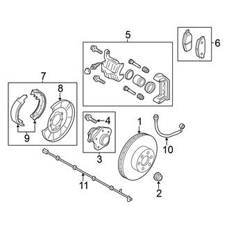 Nissan OE - Rear Suspension - Brake Components (S / SL / SV AWD)