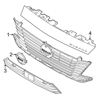 Nissan OE - Front Bumper & Grille - Grille & Components