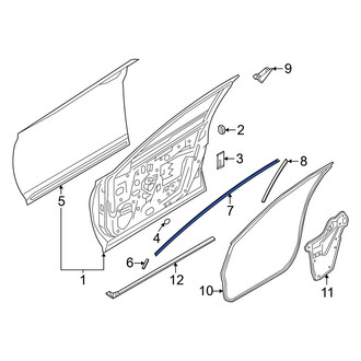 Nissan OE - Front Left Upper Door Shell Seal