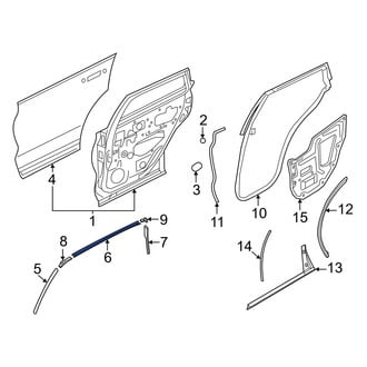 Nissan OE - Rear Left Upper Center Door Shell Seal