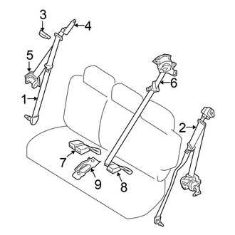Nissan OE - Restraint Systems - Third Row Seat Belts