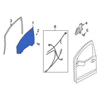 Nissan OE - Rear Left Rearward Door Glass