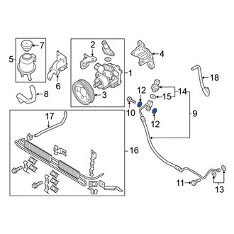 Nissan OE - Power Steering Pressure Line Washer