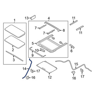 Nissan OE - Front Left Sunroof Drain Hose
