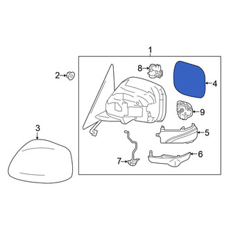 Nissan OE - Front Left Door Mirror Glass