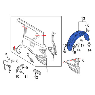 Nissan OE - Rear Right Quarter Panel Splash Shield