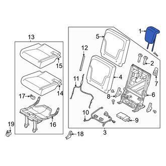Nissan OE - Center Left Outer Headrest