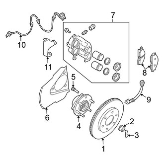 Nissan OE - Front Suspension - Brake Components (4WD)