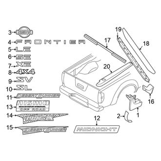 Nissan OE - Pick Up Box - Exterior Trim (6' Box)